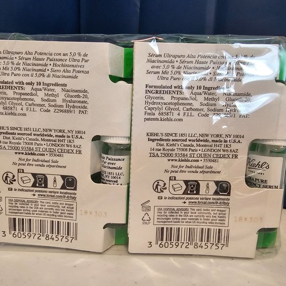 Kiehl's Ultra Pure High-Potency Serum 5% Niacinamide Oil-Minimizing 0.14 oz x6 - Picture 2 of 3